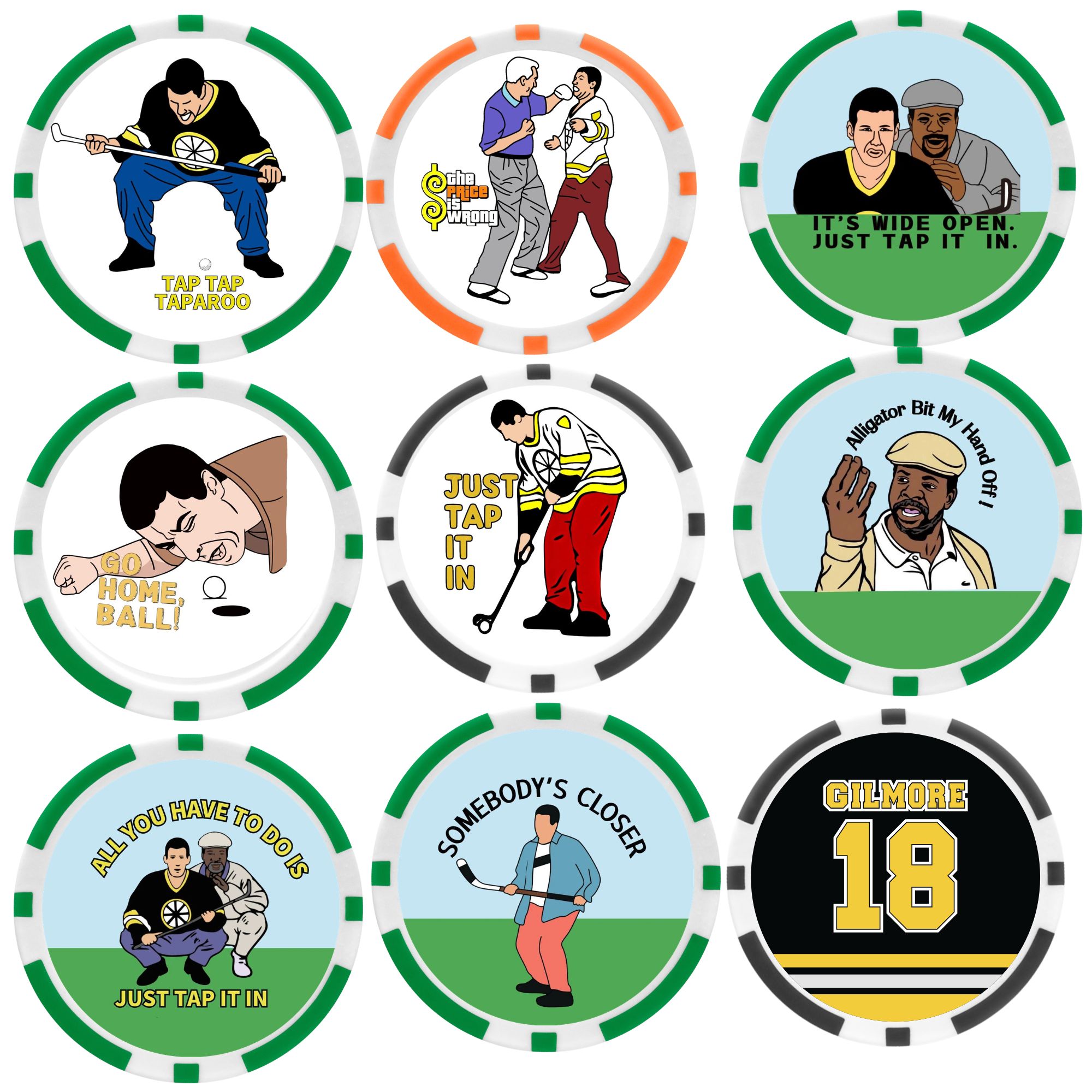 Ball Marker Set - 9 marcatori per palline da golf