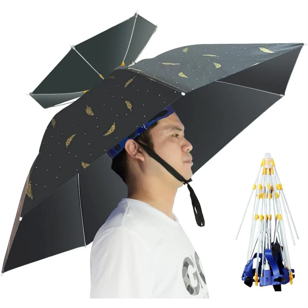 Golf Umbrella Large - Cappello Ombrello Pieghevole Regolabile per Sole